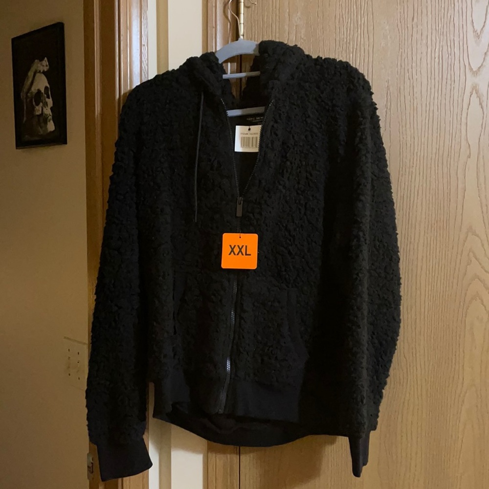 Faux fur zipper jacket